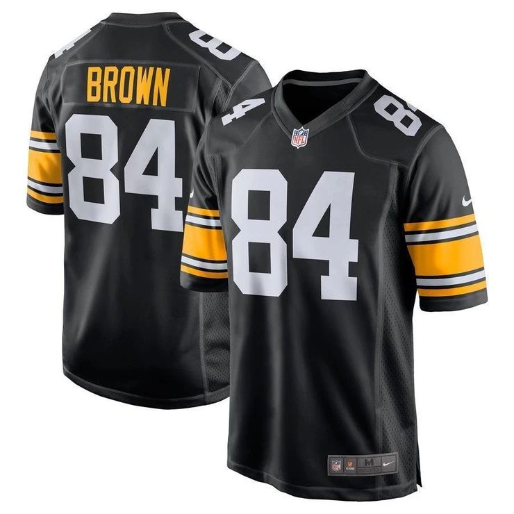 Men Pittsburgh Steelers #84 Antonio Brown Nike Black Game NFL Jersey->pittsburgh steelers->NFL Jersey